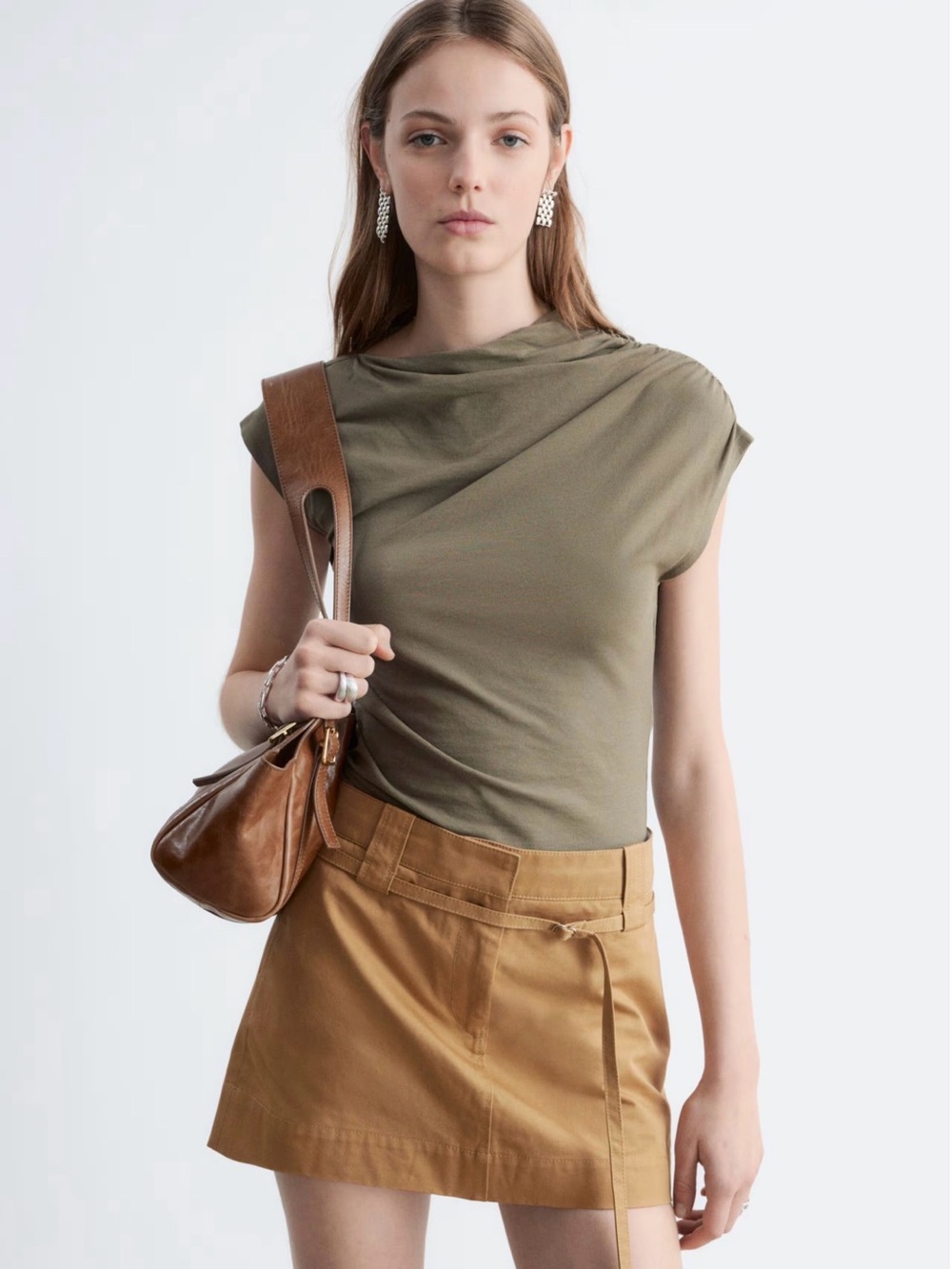BNWT & Other Stories COTTON TWILL BELTED MINI SKIRT
